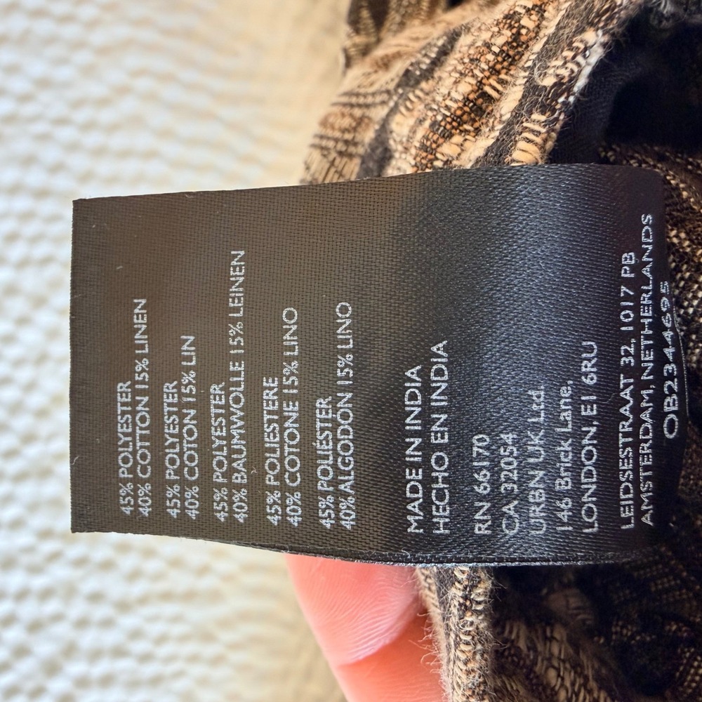 NWT $198 Free People Sz 6 Dahlia Brown Tapestry Wide Leg Linen Blend Pants Boho - Picture 7 of 9